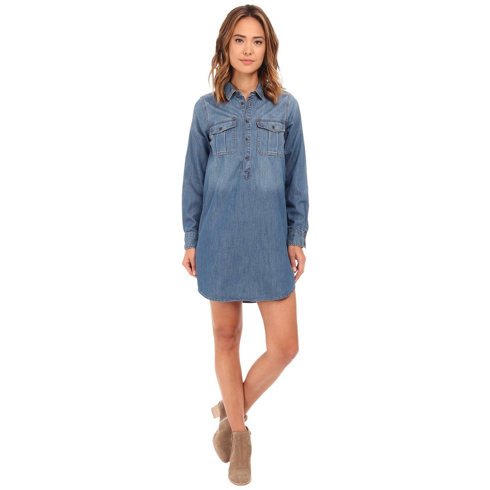 Lucky Brand Denim Popover Shirt Dress XS